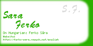 sara ferko business card